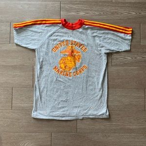 Vintage 80s Single Stitch Velva Sheen Painter’s USMC Marines T-Shirt Size XL